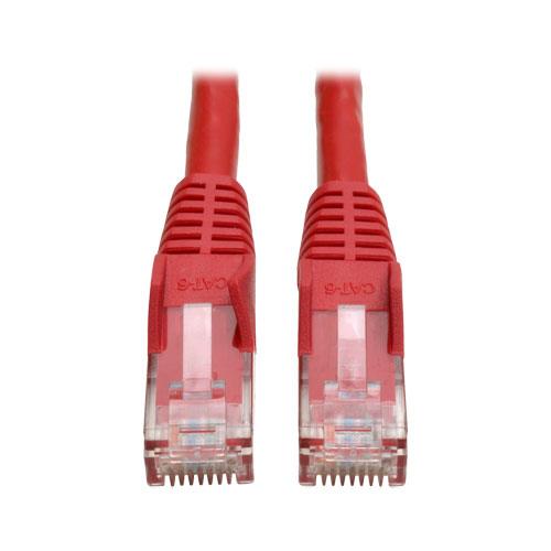 Tripp Lite Cat6 Gigabit Snagless Molded Patch Cable (RJ45 M/M) - Red 10-ft.