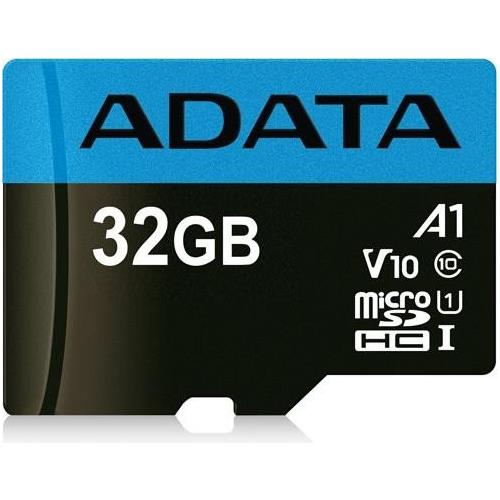ADATA 32GB microSDHC Class 10. Capacity: 32 GB Flash card type: MicroSDHC Flash memory class: Class 10 Internal memory type: UHS-I Read speed: 85 MB/s Write speed: 25 MB/s UHS Speed Class: Class 1 (U1). Product colour: Black Blue