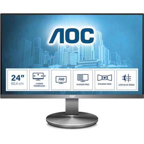 AOC 90 Series I2490VXQ/BT computer monitor 60.5 cm (23.8&quot;) 1920 x 1080 pixels Full HD LED Grey