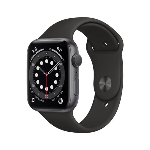 Apple Watch Series 6, 44mm, GPS [2020] - Space Grey Aluminium Case with Black Sport Band