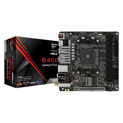 Asrock Fatal1ty B450 Gaming-ITX/ac AMD Socket AM4 AMD Athlon AMD Ryzen 3 2nd Generation AMD Ryzen 3 3rd Generation AMD Ryzen 3 AMD... 105 W DDR4-SDRAM 32 GB