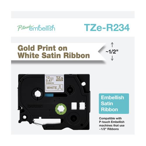Photos - Other consumables Brother TZE-R234 label-making tape Gold on white TZER234 
