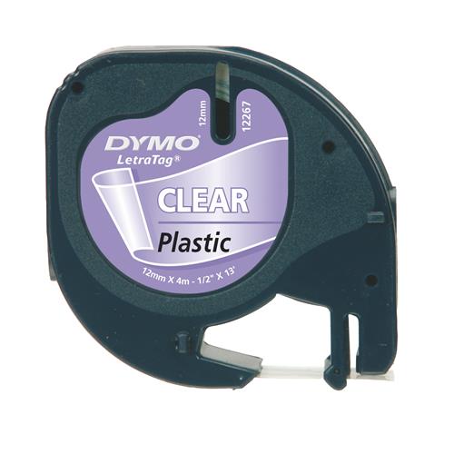 Photos - Other consumables DYMO LetraTag Plastic Labels - 12mm. Label colour: Black on transparent Ma 