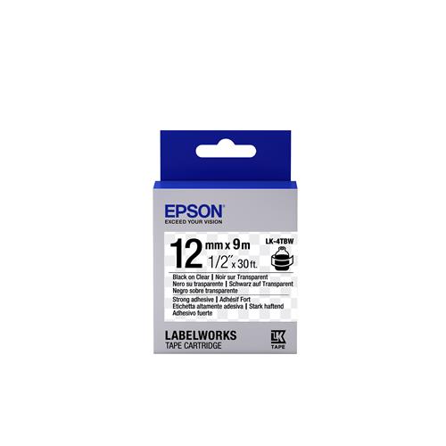 Photos - Other consumables Epson Label Cartridge Strong Adhesive LK-4TBW Black/Transparent 12mm (9m) 