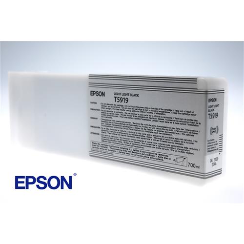 Epson Singlepack Light Light Black T591900. Colour ink type: Pigment-based ink Black ink volume: 700 ml Printing colours: Light light black Quantity per pack: 1 pc(s)