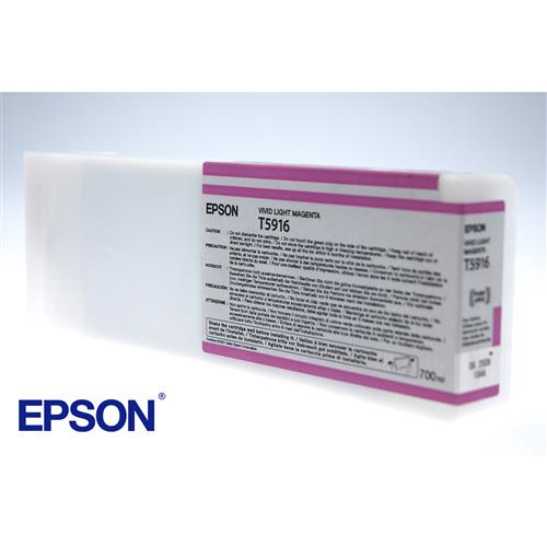 Epson Singlepack Vivid Light Magenta T591600. Colour ink type: Pigment-based ink Colour ink volume: 700 ml Printing colours: Light magenta Quantity per pack: 1 pc(s)