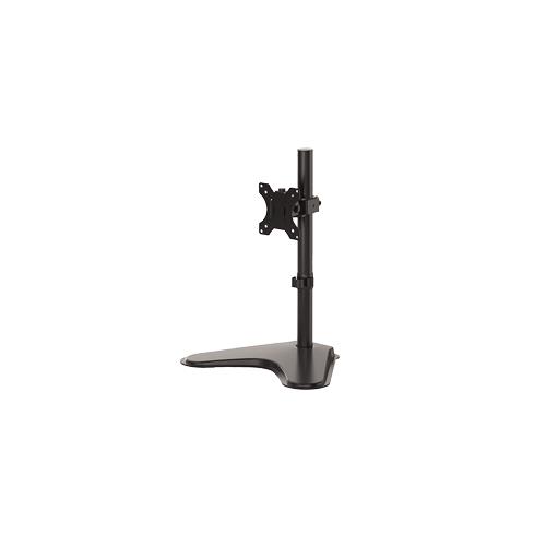 Fellowes Seasa Single Monitor Arm - Freestanding Monitor Mount for 8KG 32 inch Screens - Ergonomic Adjustable Monitor Arm - Tilt 45 Pan 120 Rotation 360 VESA 75 x 75/100 x 100 - Black