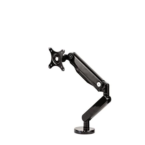 Fellowes Platinum Series Monitor Arm - Monitor Mount for 8KG 32 Inch Screens - Adjustable Monitor Desk Mount - Tilt 45 Pan 180 Swivel 360 Rotation 360 VESA 75 x 75/100 x 100 - Black