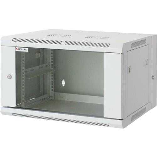 Intellinet Network Cabinet Wall Mount (Double Section Hinged Swing Out) 9U 550mm Depth Grey Assembled Max 30kg Swings out for access to back of cabinet when installed on wall 19" Parts for wall installation not included Three Year Warranty