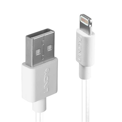 Lindy 2m USB to Lightning Cable White. Cable length: 2 m Connector 