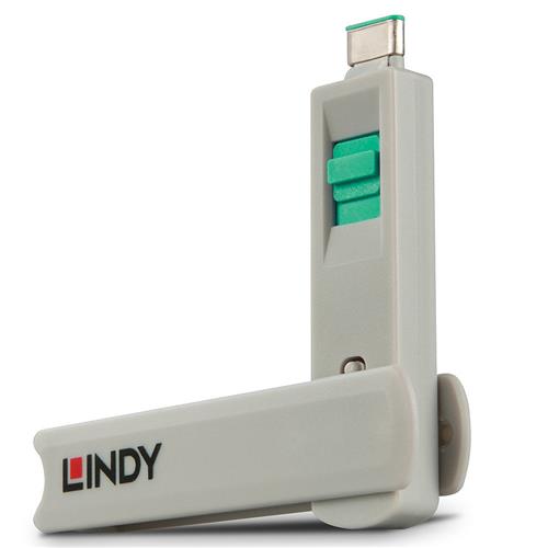 Photos - Other for Computer Lindy USB Type C Port Blocker Key - Pack of 4 Blockers Green 40426 