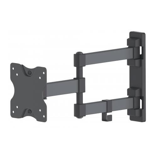 Manhattan TV & Monitor Mount Wall Full Motion 1 screen Screen Sizes: 13-27" Black VESA 75x75 to 100x100mm 20kg Tilt & Swivel with 3 Pivots Lifetime Warranty