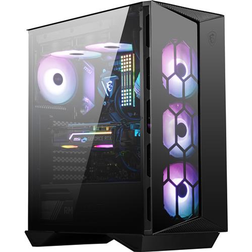 MSI MPG GUNGNIR 110R Mid Tower Gaming Computer Case Black USB 3.2 Gen2 Type C 4x 120mm ARGB Fan Mystic Light Sync 1 to 6 ARGB Control board 2x Tempered Glass Panels ATX mATX mini-ITX