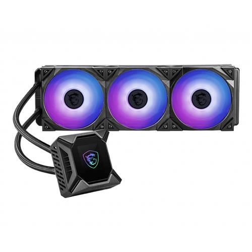 MSI MPG CORELIQUID K360 Liquid CPU Cooler &#39;360mm Radiator 2.4&#39;&#39; LCD display with fan 3x 120mm ARGB PWM Fan Center Supports Intel and AMD Platforms Cooled by ASETEK&#39;