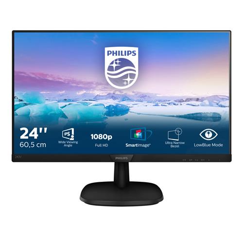 Philips V Line Full HD LCD monitor 243V7QJABF/00 60.5 cm (23.8") 1920 x 1080 pixels Full HD LED 4 ms Black