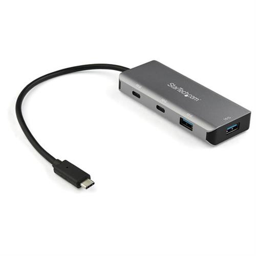 StarTech.com 4 Port USB C Hub w/ 2x USB A & 2x USB C - SuperSpeed 10Gbps USB Type-C 3.1/3.2 Gen 2 Hub - USB Bus Powered - Portable USB-C to USB Adapter Hub - Aluminum - 25cm(9.8") Cable~4 Port USB C Hub w/ 2x USB A & 2x USB C - SuperSpeed 10Gbps USB