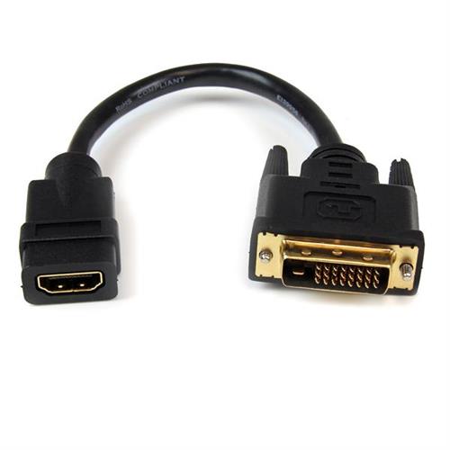Photos - Cable (video, audio, USB) Startech.com 8in HDMI to DVI-D Video Cable Adapter - HDMI Female to DVI Ma 