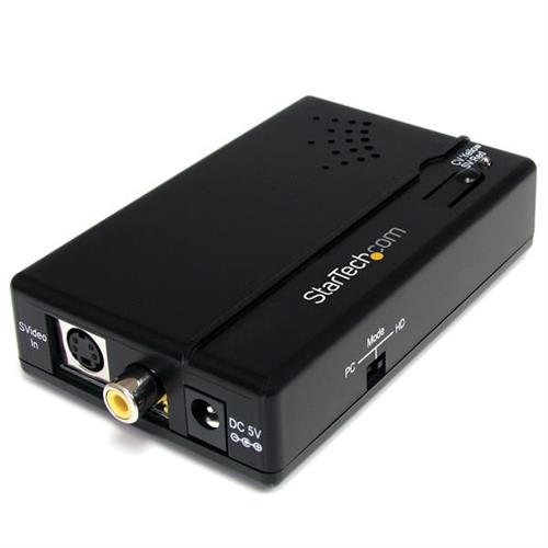 StarTech.com VGA to RCA and S-Video Converter - USB Power Active video converter Black CE FCC REACH 1920 x 1080 pixels 640 x 4801920 x 1080 pixels 60 Hz