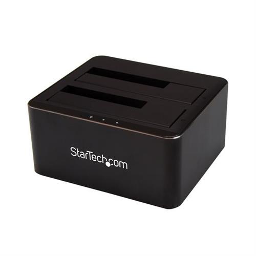 StarTech.com Dual-Bay USB 3.0 to SATA Hard Drive Docking Station USB Hard Drive Dock External 2.5/3.5" SATA I/II/III SSD/HDD Docking Station Hot-Swap Hard Drive Bays Top-Loading