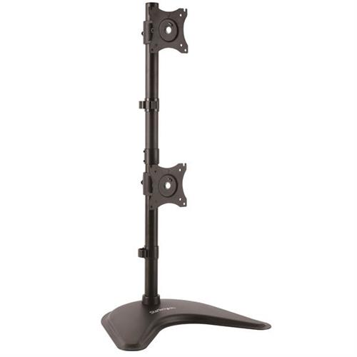 StarTech.com Dual-Monitor Stand - Vertical Freestanding 10 kg 33 cm (13") 68.6 cm (27") 100 x 100 mm Black