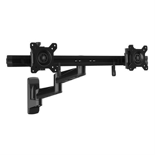 StarTech.com Wall Mount Dual Monitor Arm Articulating Ergonomic VESA Wall Mount for 2x 24" Displays Synchronized Adjustable Crossbar Tilt/Swivel/Rotate- Double Screen Mount Bracket