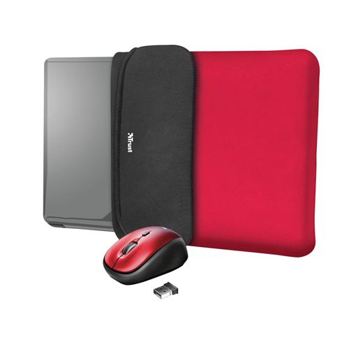Trust 23455 laptop case 39.6 cm (15.6") Sleeve case Black Red