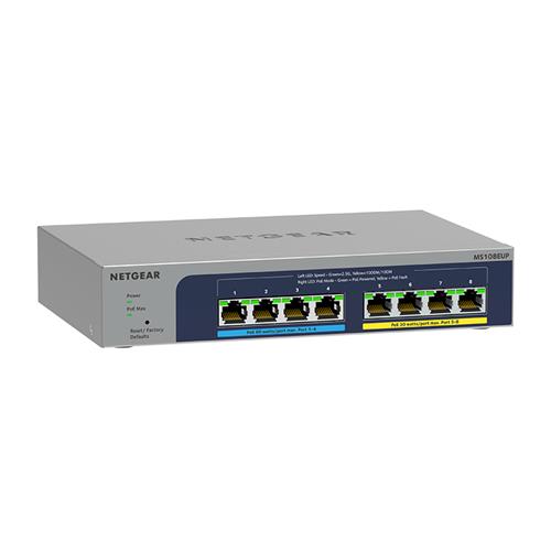 NETGEAR 8-port Ultra60 PoE++ Multi-Gigabit (2.5G) Ethernet Plus Switch Managed L2/L3 2.5G Ethernet (100/1000/2500) Power over Ethernet (PoE) Grey