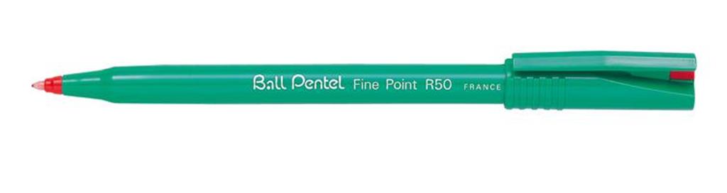 Pentel Fine Point R50 Red Stick Ballpoint Pen 12 Pc(S)-image