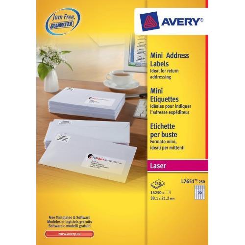 Avery Mini Address Labels Laser permanent 38.1 x 21.2 mm