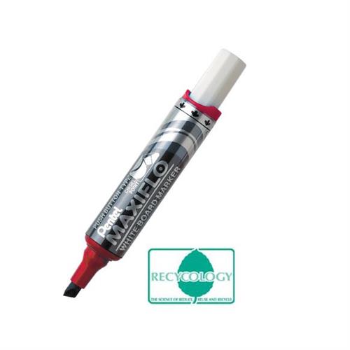 Pentel Maxiflo Whiteboard Marker Chisel Tip 1.5-6.2Mm Line Red (Pack 12) - Mwl6-Bo