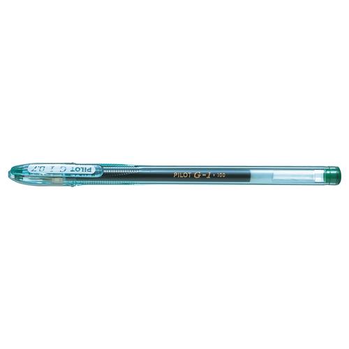 Pilot G-107 Gel Rollerball Pen 0.7mm Tip 0.39mm Line Green (Pack 12)