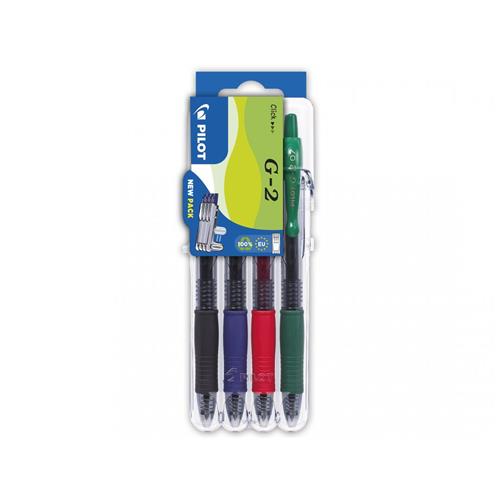 Pilot G-2 Black Blue Green Red 4 pc(s)