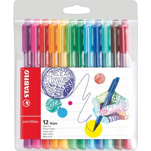 STABILO pointMax fineliner Medium Black Blue Brown Green Light Blue Light Green Orange Pink Purple Red Yellow 12 pc(s)