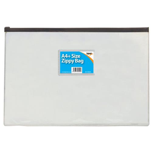 Tiger Zippy Bag Polypropylene A4 180 Micron Clear With Assorted Colour Zips (Pack 12) - 300500X12