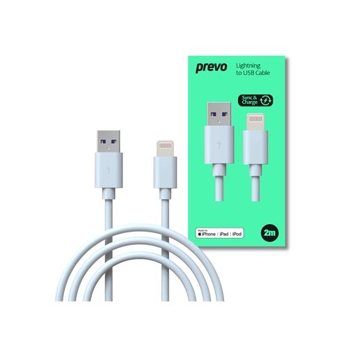 Photos - Cable (video, audio, USB) PREVO USB-LIGHTNING-2M lightning cable White