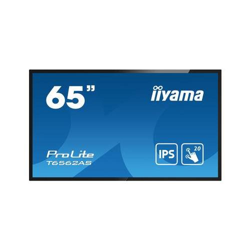 iiyama T6562AS-B1 Signage Display Interactive flat panel 163.8 cm (64.5") IPS 500 cd/m 4K Ultra HD Black Touchscreen Built-in processor Android 8.0 24/7