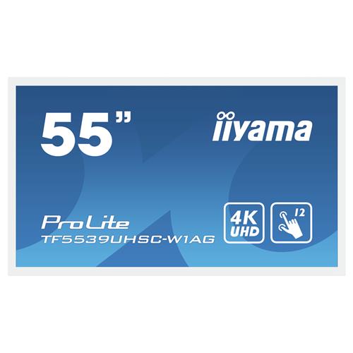 iiyama TF5539UHSC-W1AG Signage Display 139.7 cm (55") LED 500 cd/m 4K Ultra HD White Touchscreen 24/7