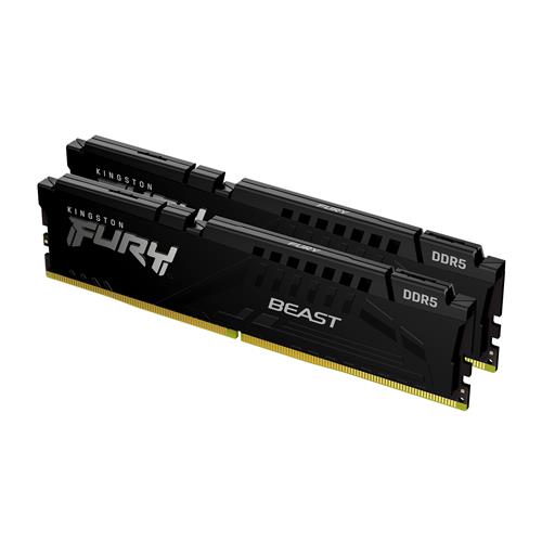 Kingston Technology FURY Beast 64GB 5200MT/s DDR5 CL40 DIMM (Kit of 2) Black. Component for: PC Internal memory: 64 GB Memory layout (modules x size): 2 x 32 GB Internal memory type: DDR5 Memory form factor: 288-pin DIMM CAS latency: 40