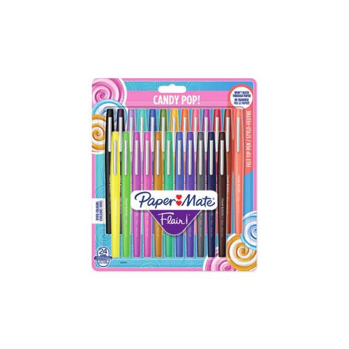 Papermate Flair Candy Pop Medium Capped gel pen Multicolour 24 pc(s)