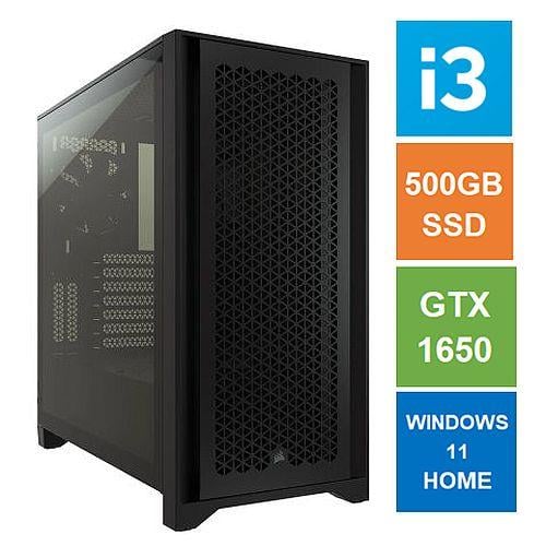 Spire ATX Gaming Tower PC Corsair 4000D Case i3-12100F 8GB 3200MHz