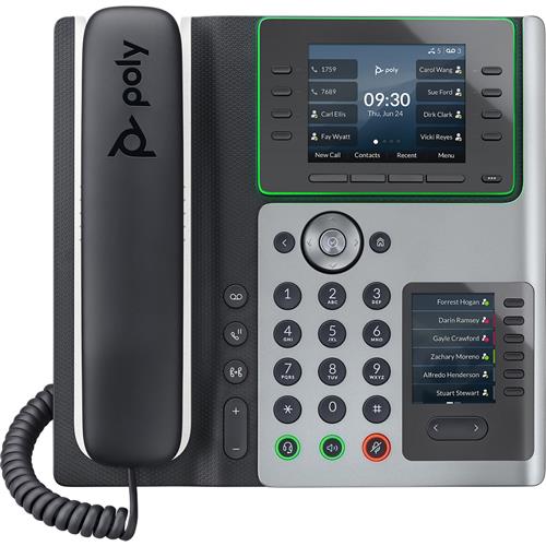 HP Poly Edge E450 IP Phone and PoE-enabled IP Phone Black Wired handset 8 lines IPS 8.89 cm (3.5")