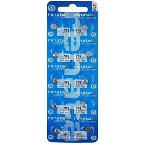 10 x Renata 379 Watch Battery 1.55v SR521SW - Official Renata Watch Batteries