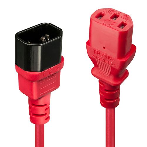 Photos - Cable (video, audio, USB) Lindy 2m IEC Extension Cable Red 30478 