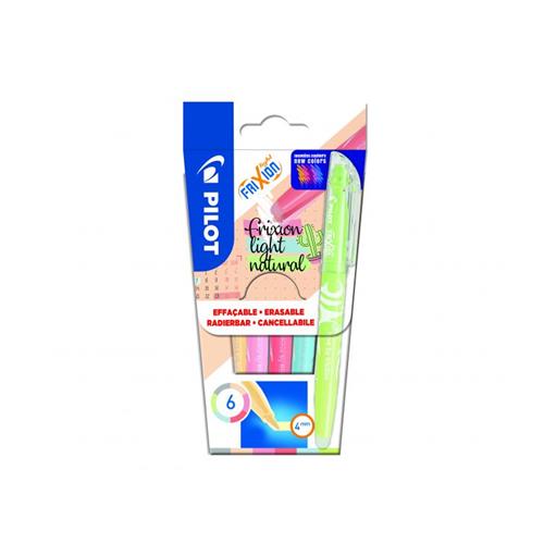 Pilot FriXion Light Natural Colors marker 6 pc(s) Chisel tip Blue Grey Light Green Orange Pink Red