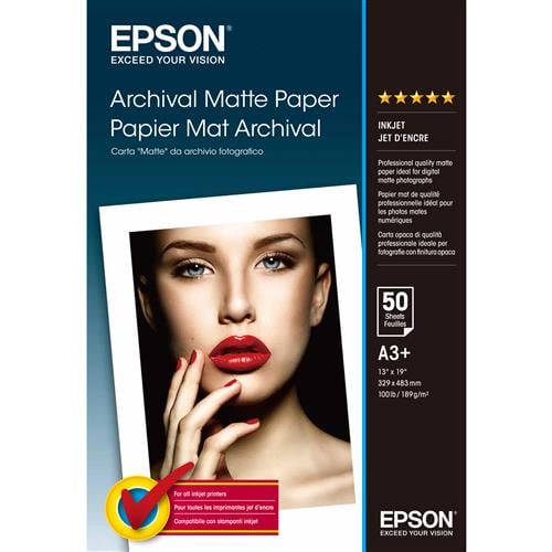 Photos - Office Paper Epson Archival Matte Paper DIN A3+ 189g/m 50 Sheets C13S041340 