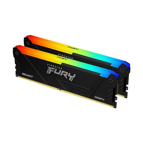Kingston Technology FURY Beast 16GB 3600MT/s DDR4 CL17 DIMM (Kit of 2) RGB. Component for: PC Internal memory: 16 GB Memory layout (modules x size): 2 x 8 GB Internal memory type: DDR4 Memory form factor: 288-pin DIMM CAS latency: 17