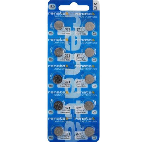 10 x Renata 371 Watch Battery 1.55v SR920SW - Official Renata Watch Batteries