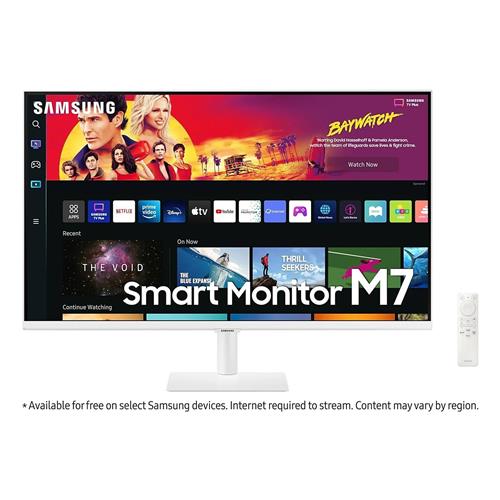 Samsung 32&quot; M70B UHD USB-C White Smart Monitor with Speakers &amp; Remot