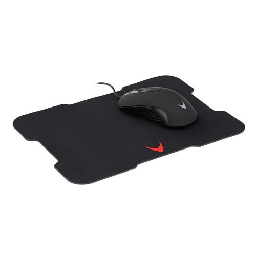 Varr Gaming Mouse and Mousepad/Mat Set Gaming Mouse: Wired USB Mouse (Black/Blue) Adjustable DPI (800 1200 2400 or 3200dpi) 6 Button with Scroll Wheel Popular USB-A connection Optical LED 7 colours backlight Mousepad/Mat: Size 295x210x2mm