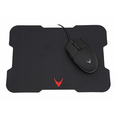 Varr Gaming Mouse and Mousepad/Mat Set Gaming Mouse: Wired USB Mouse (Black/Red) Adjustable DPI (800 1600 2400 or 3200dpi) 6 Button with Scroll Wheel Popular USB-A connection Optical LED Red backlight Mousepad/Mat: Size 295x210x2mm